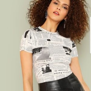 Newspaper print Tshirt